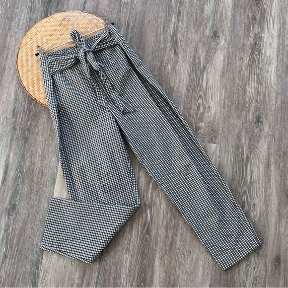 Free people gingham west side tie pants‎ women’s size 2 - Picture 2 of 7